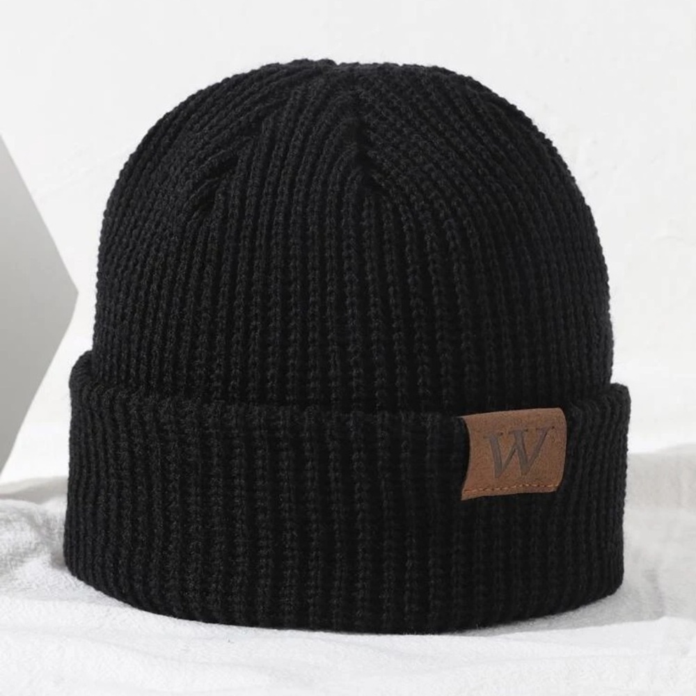 Men Label Decor Beanie Casual